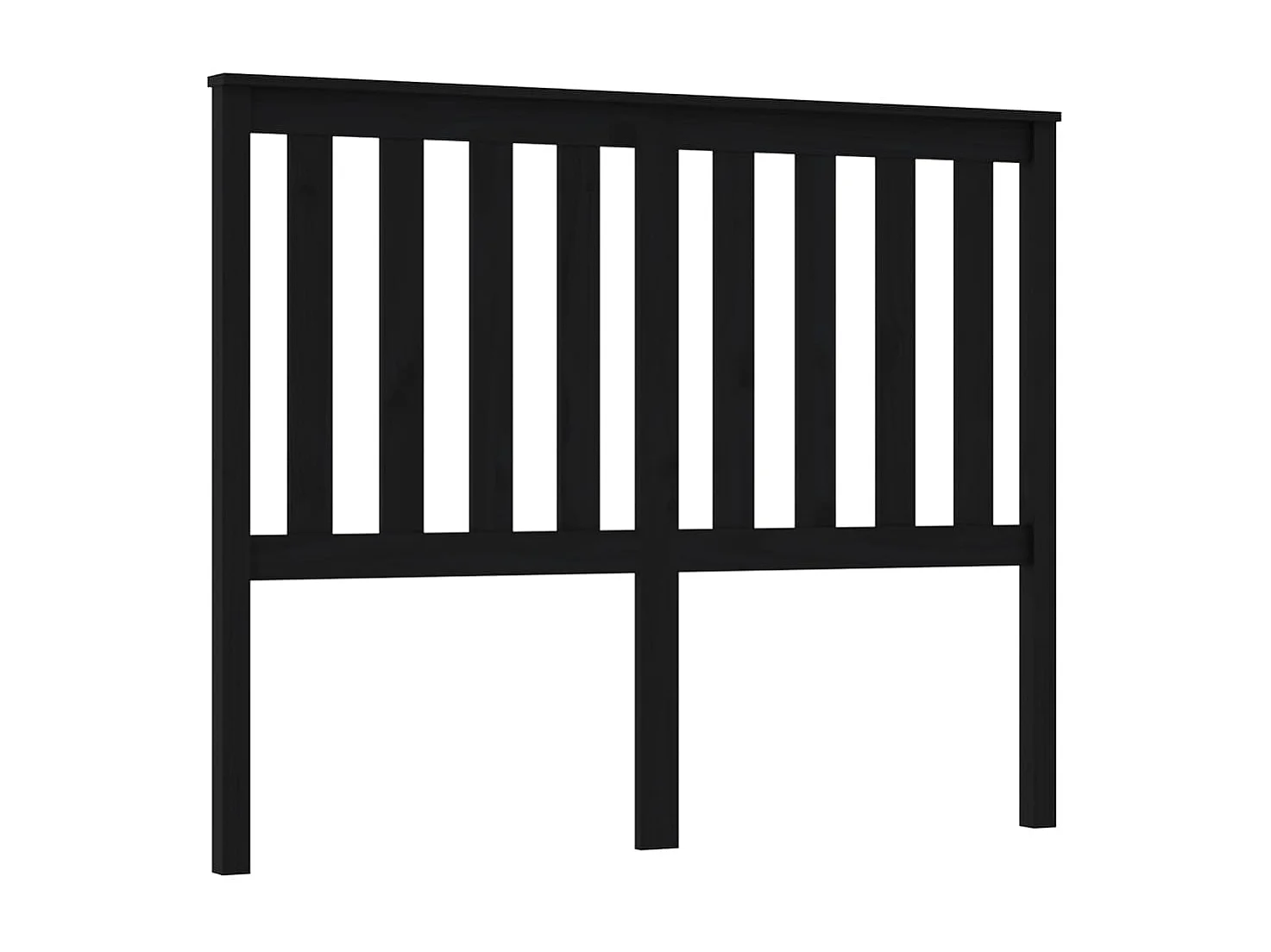Tête de Lit | Panneau de tête pour lit Moderne Noir 146x6x101 cm Bois massif de pin