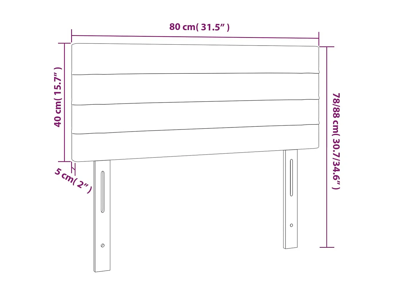 Hoofdbord | Hoofdeinde LED 80x5x78/88 cm stof taupe
