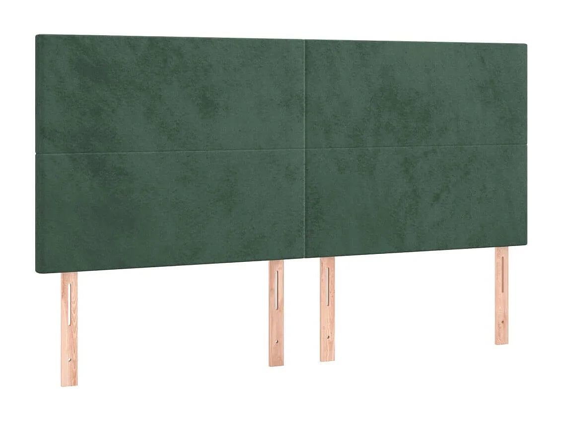 Hoofdbord | Hoofdeinde LED 200x5x118/128 cm fluweel donkergroen