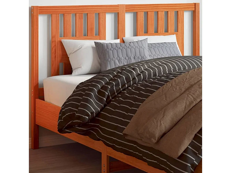 Cabecero de Cama | Cabezal de cama | Mueble de cabecero madera maciza de pino marrón cera 140 cm