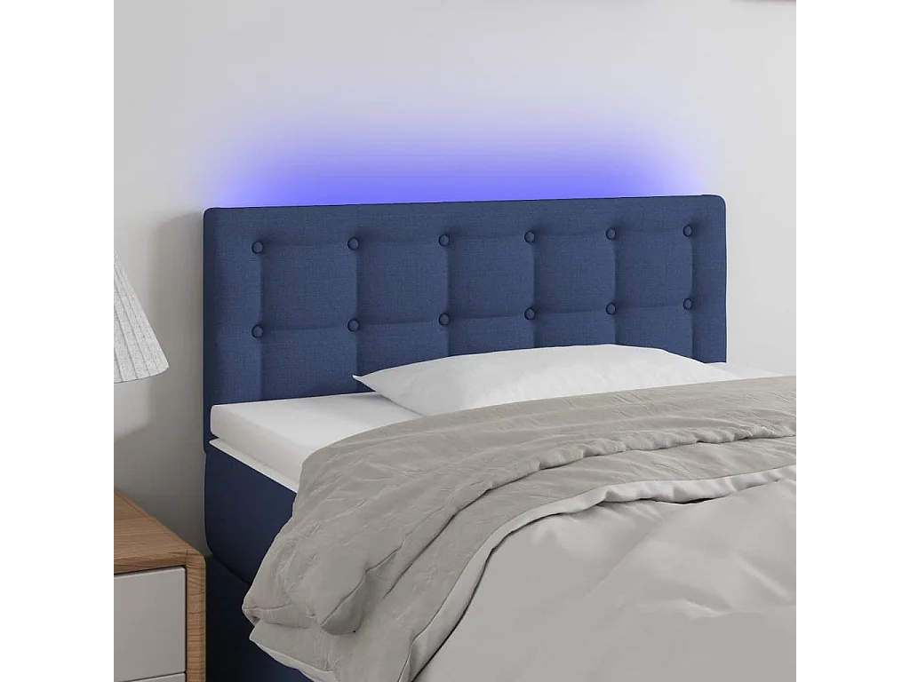 Hoofdbord | Hoofdeinde LED 80x5x78/88 cm stof blauw