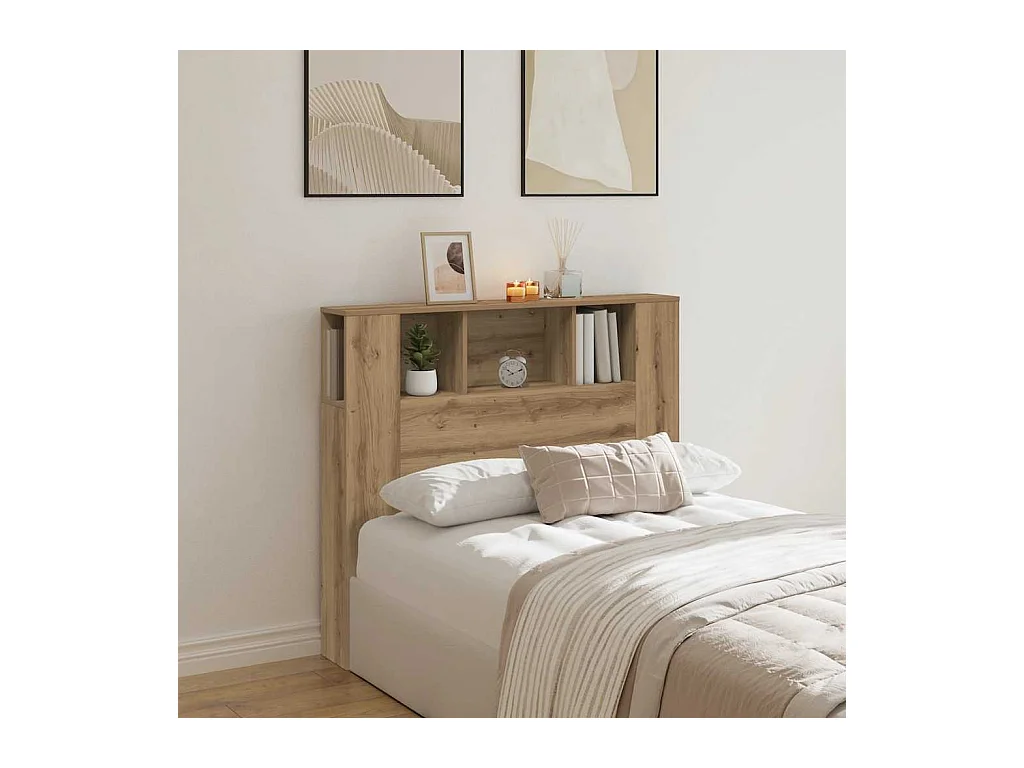 Mueble cabecero | Cabecero | Cabezal de cama armario madera ingeniería roble artisan 120x19x104,5cm