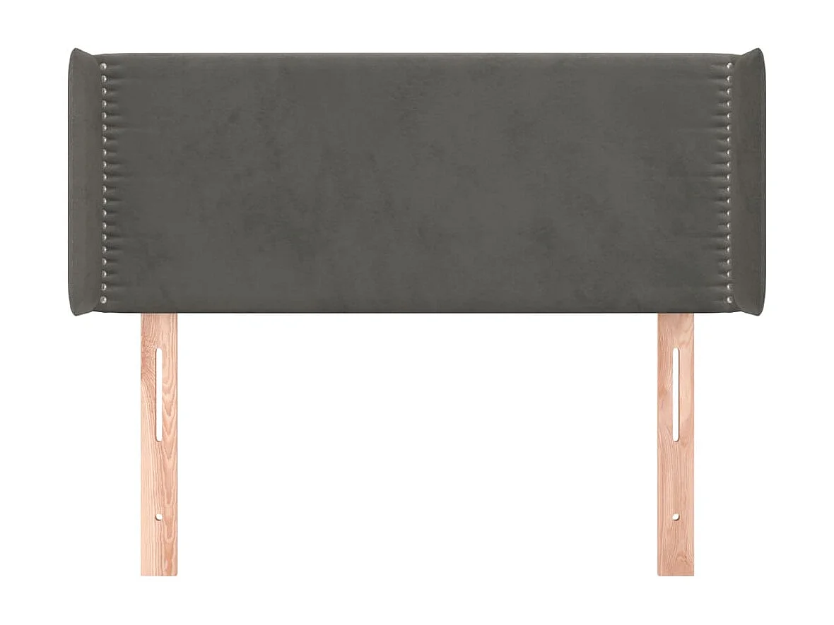 Tête de Lit | Panneau de tête pour lit Moderne avec oreilles Gris foncé 93x16x78/88 cm Velours