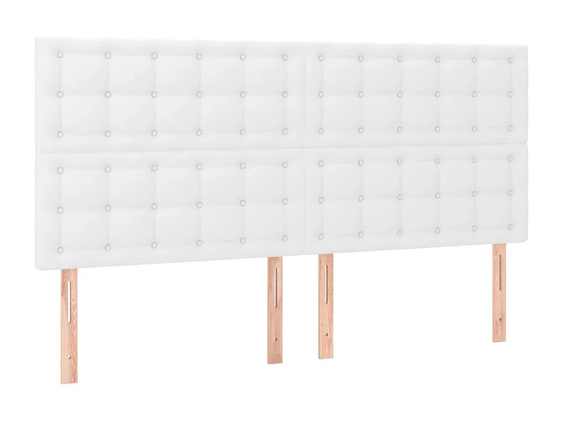 Tête de Lit | Panneau de tête pour lit Moderne à LED Blanc 180x5x118/128 cm Similicuir