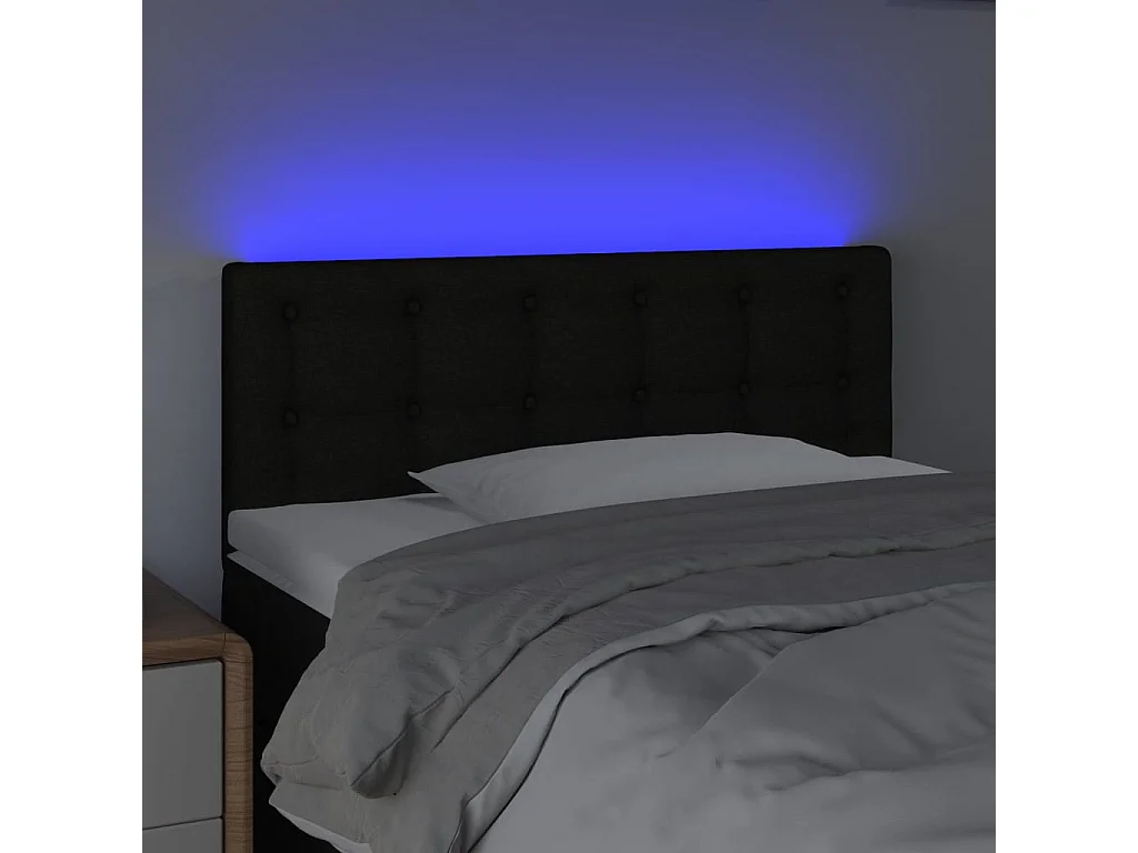 Hoofdbord | Hoofdeinde LED 100x5x78/88 cm stof zwart