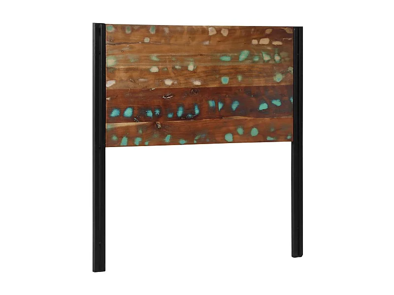 Mueble cabecero | Cabecero | Cabezal de cama 100 cm Madera Maciza Reciclada y Hierro