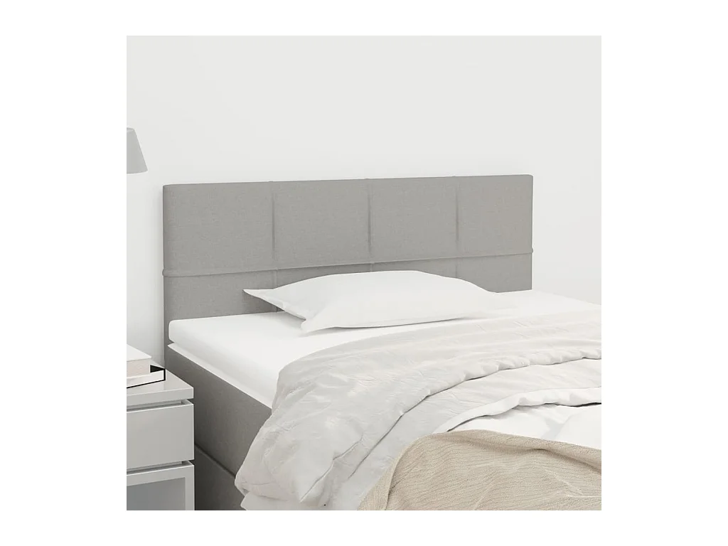 Mueble cabecero | Cabezal de cama | Cabecero de tela gris claro 90x5x78/88 cm