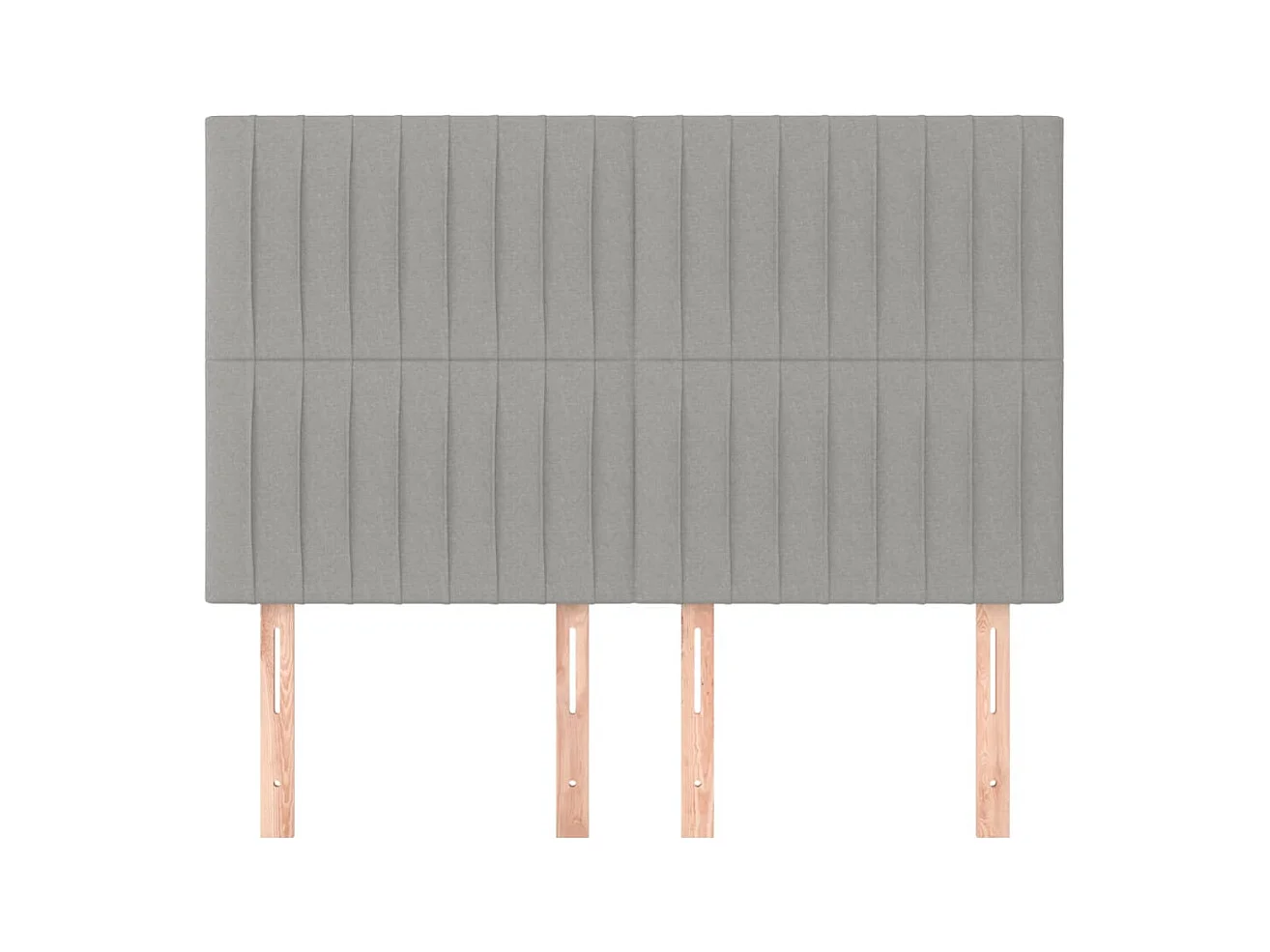 Cabeceros | Cabezal de cama | Mueble de cabecero 4 unidades tela gris claro 72x5x78/88 cm