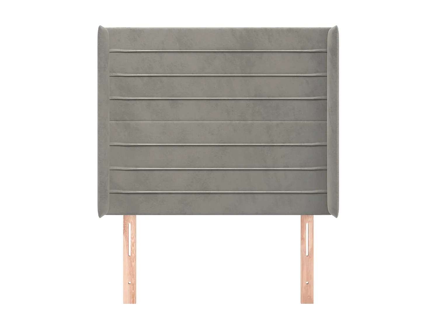 Tête de Lit | Panneau de tête pour lit Moderne avec oreilles Gris clair 93x16x118/128 cm Velours