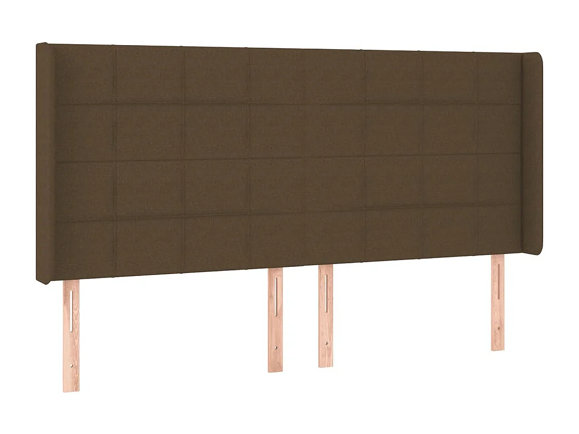 Hoofdbord | Hoofdeinde LED 203x16x118/128 cm stof donkerbruin