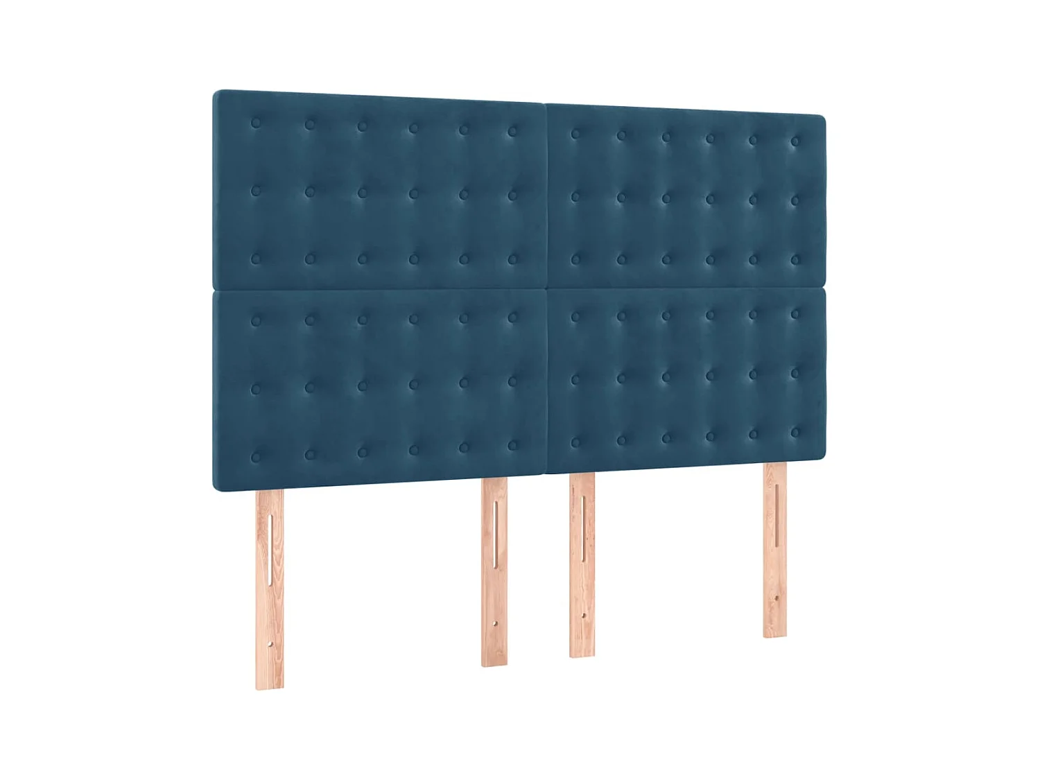 Têtes de lit | Panneaux de tête pour lit Moderne 4 pcs Bleu foncé 72x5x78/88 cm Velours