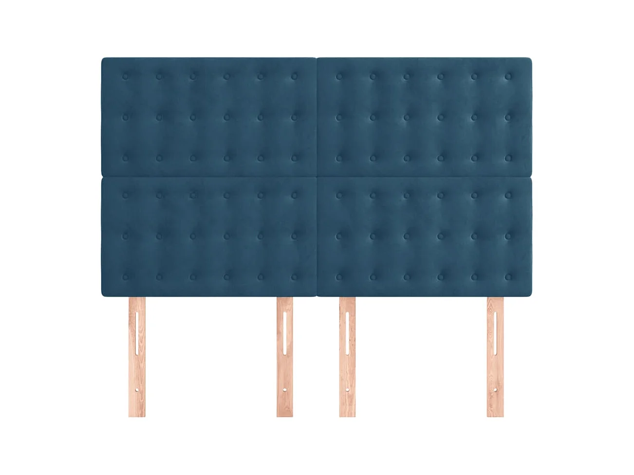 Têtes de lit | Panneaux de tête pour lit Moderne 4 pcs Bleu foncé 72x5x78/88 cm Velours