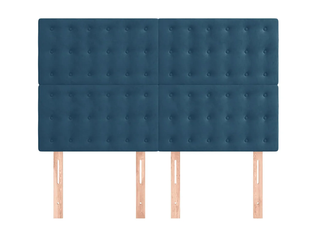 Têtes de lit | Panneaux de tête pour lit Moderne 4 pcs Bleu foncé 72x5x78/88 cm Velours