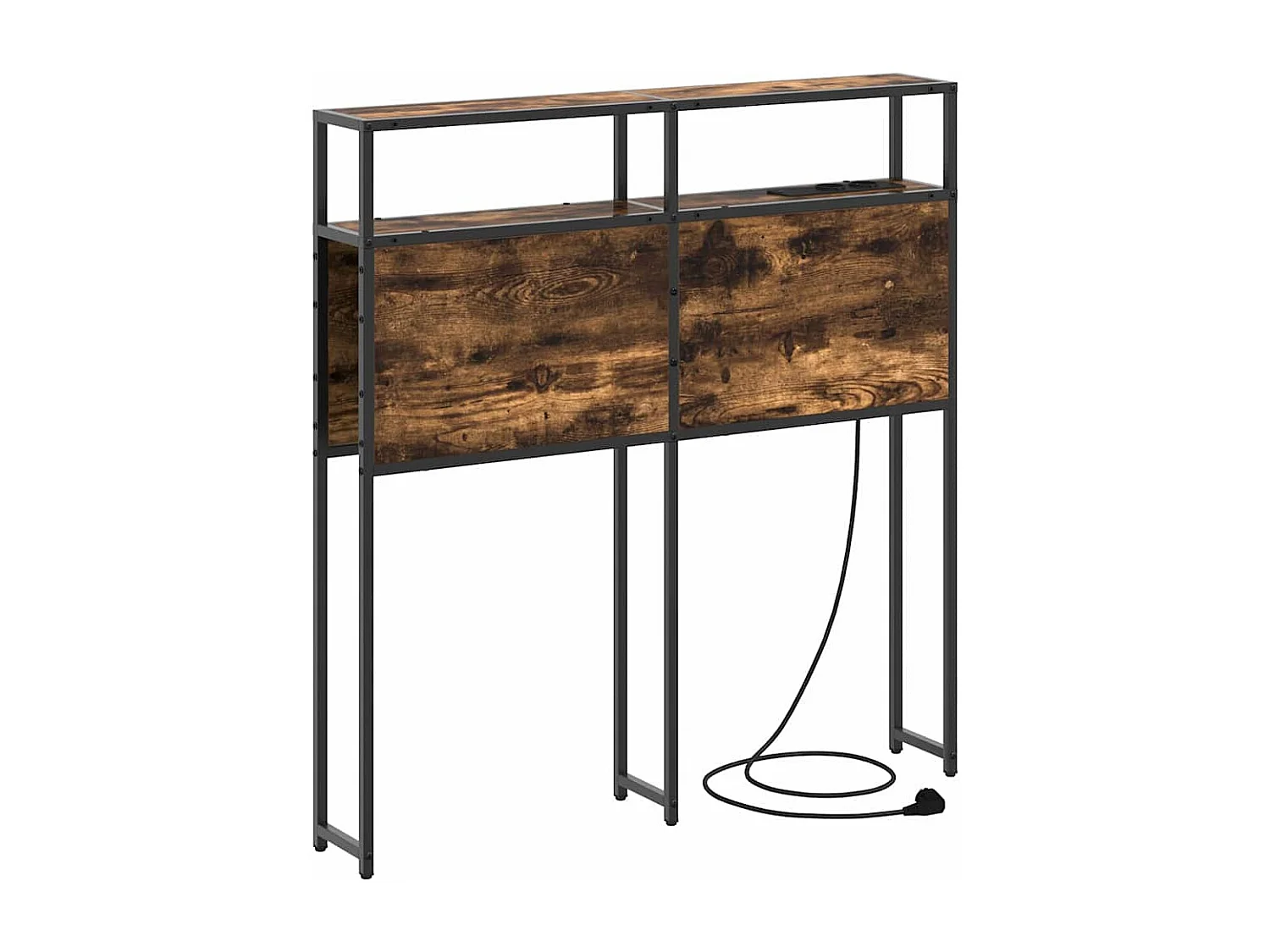 Mueble cabecero con almacenamiento | Cabecera de almacenamiento con estante Roble ahumado 75 cm