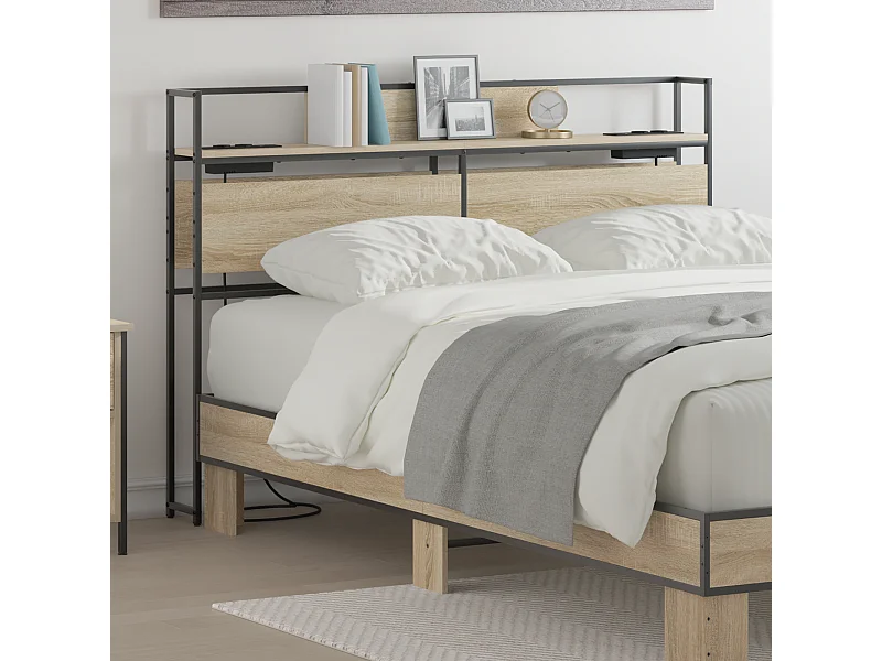 Tête de Lit de rangement | Panneau de tête pour lit Chêne sonoma 120 cm Bois d'ingénierie