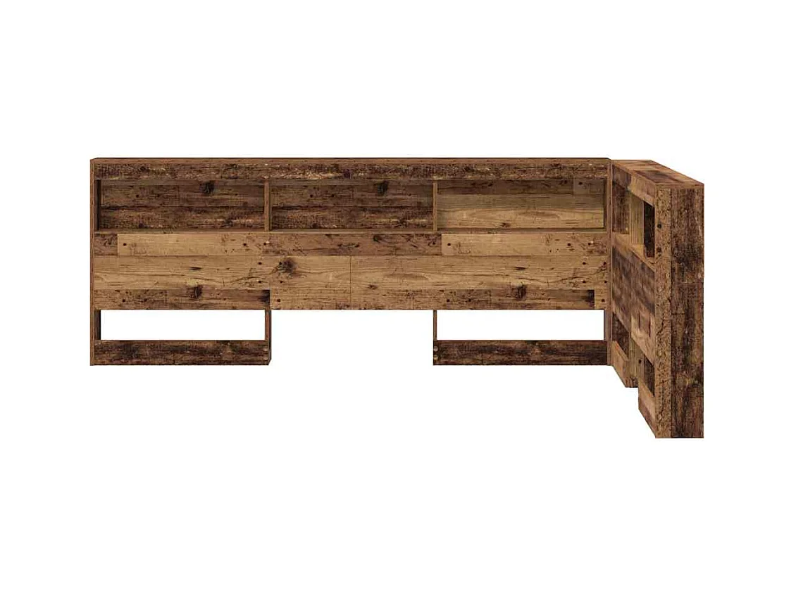 Mueble cabecero con almacenamiento | Cabecera de almacenamiento con estante Madera vieja 120 cm