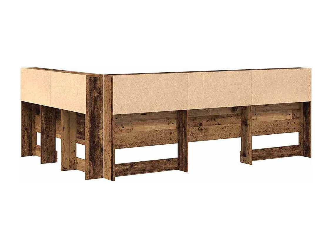 Mueble cabecero con almacenamiento | Cabecera de almacenamiento con estante Madera vieja 120 cm