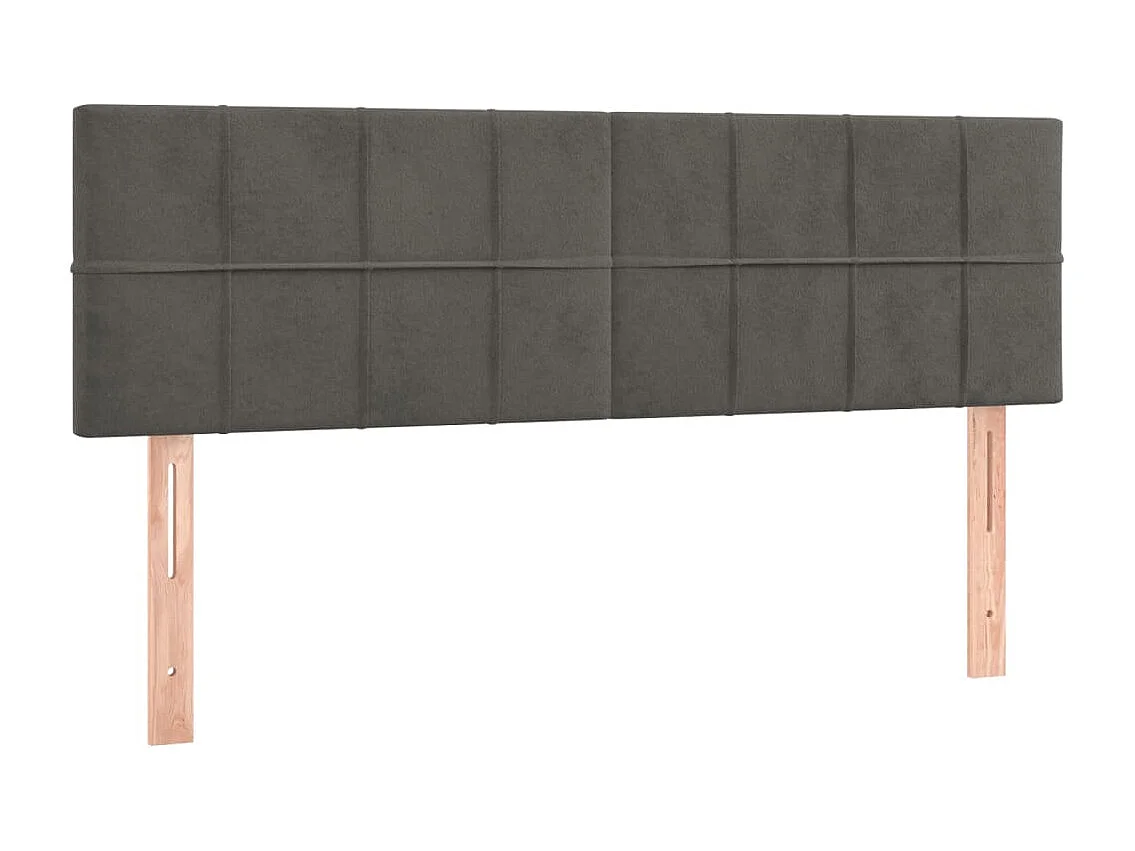 Hoofdbord | Hoofdeinde LED 144x5x78/88 cm fluweel donkergrijs