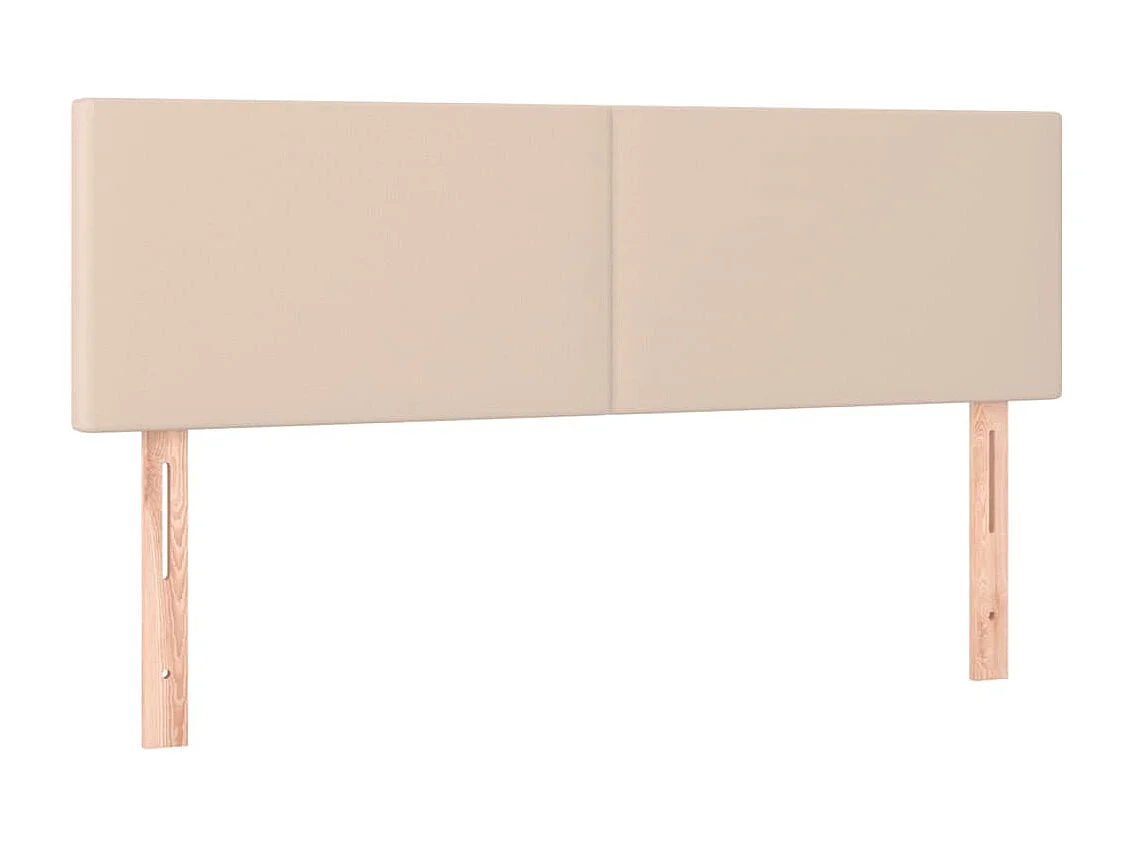 Cabecero | Cabezal de Cama | Mueble cabecero con LED cuero sintético color capuchino 144x5x78/88 cm