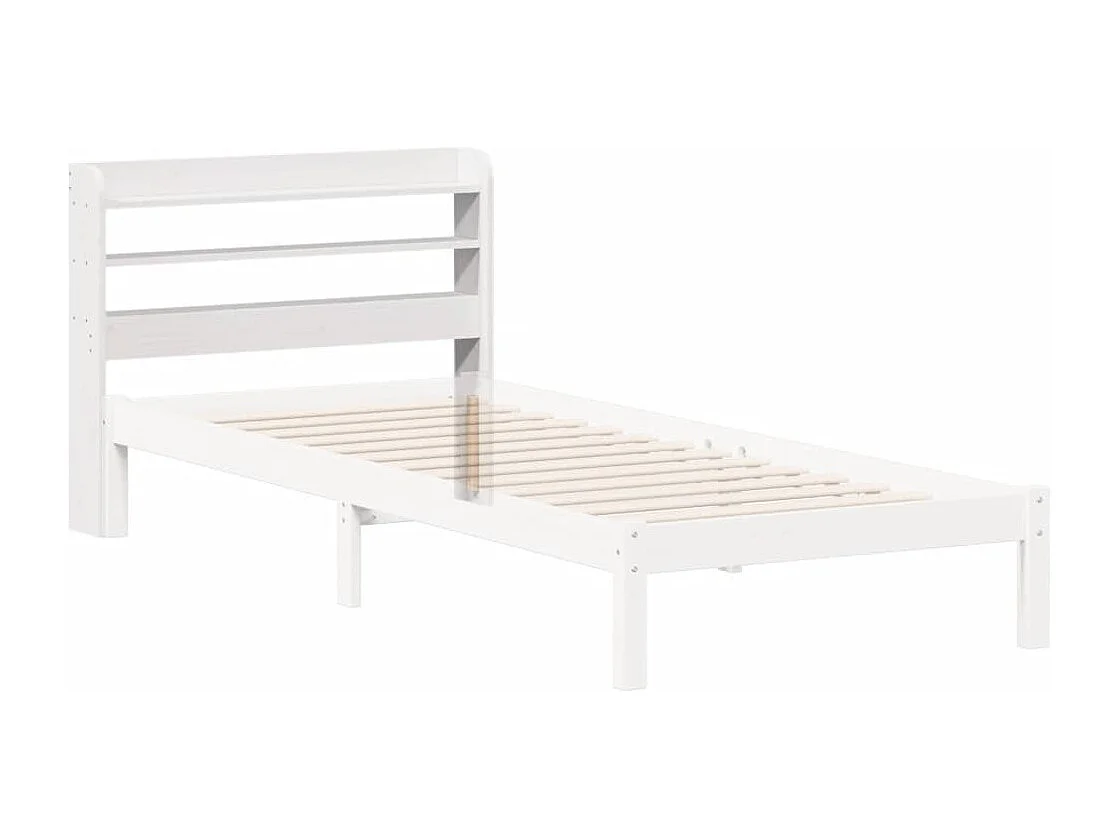 Tête de Lit | Panneau de tête pour lit Moderne avec étagères blanc 75 cm bois massif de pin