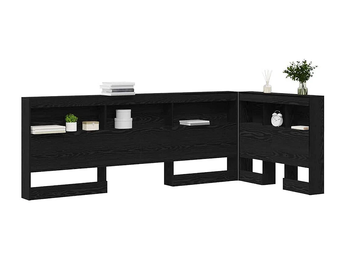 Tête de Lit de rangement | Panneau de tête pour lit Chêne noir 80 cm Bois d'ingénierie