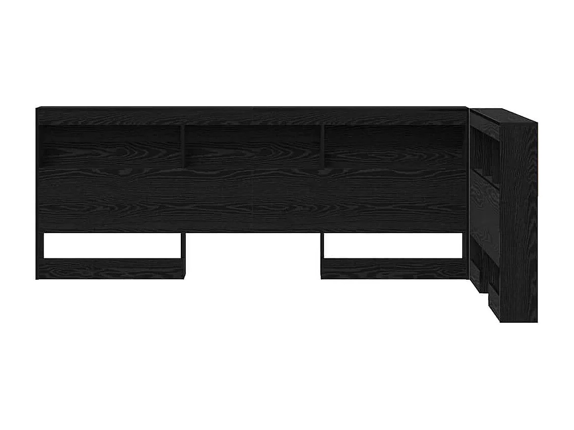 Tête de Lit de rangement | Panneau de tête pour lit Chêne noir 80 cm Bois d'ingénierie