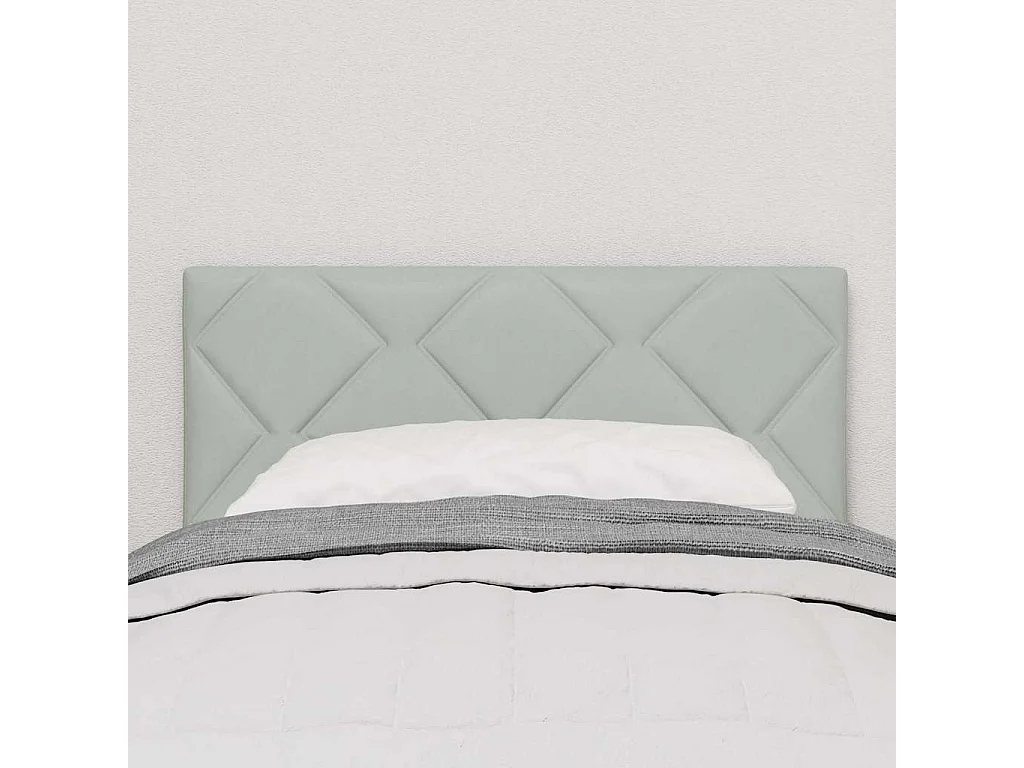 Tête de lit Montage mural | Panneau de tête pour lit Moderne  Géométrique Gris clair 80 cm Velours