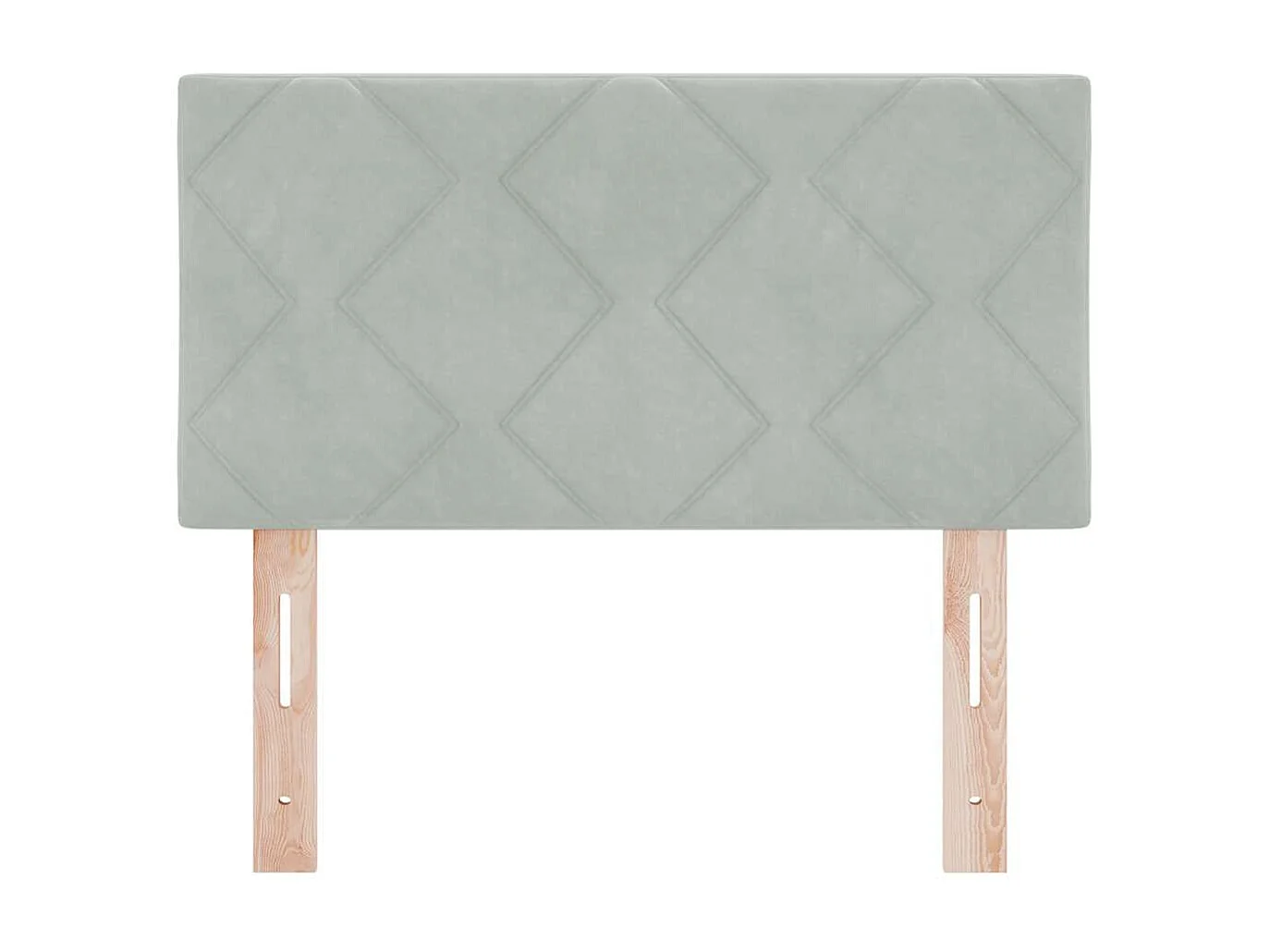 Tête de lit Montage mural | Panneau de tête pour lit Moderne  Géométrique Gris clair 80 cm Velours