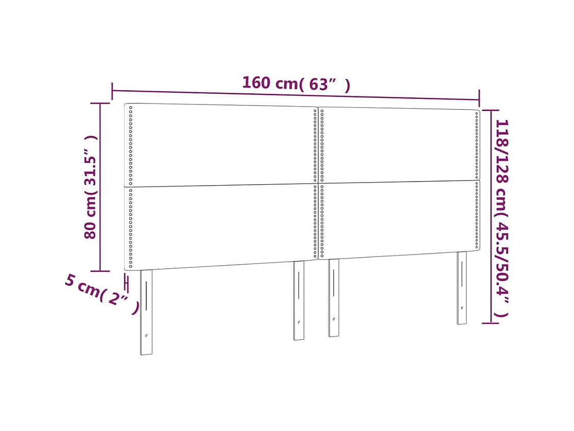 Cabecero | Cabezal de Cama | Mueble cabecero con luces LED terciopelo negro 160x5x118/128 cm