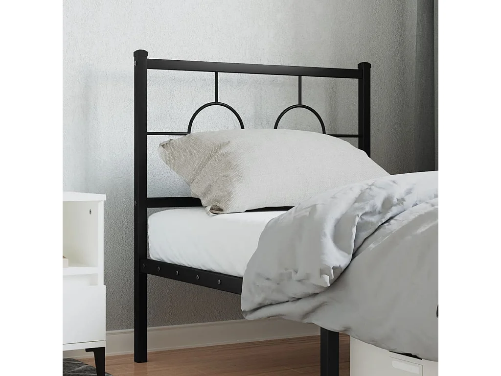 Tête de Lit | Panneau de tête pour lit Moderne métal noir 75 cm