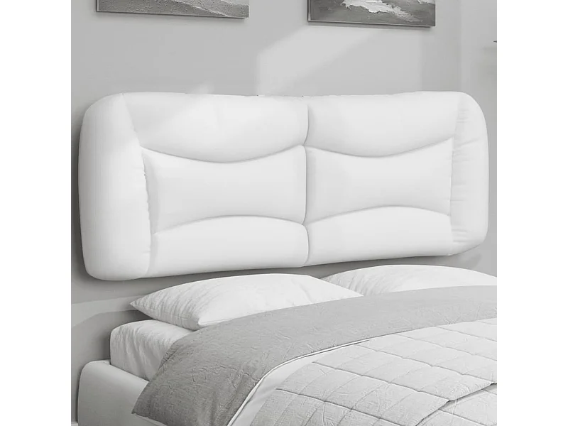 Tête de lit | Coussin de tête de lit | Tête de lit décoratif blanc 140 cm similicuir