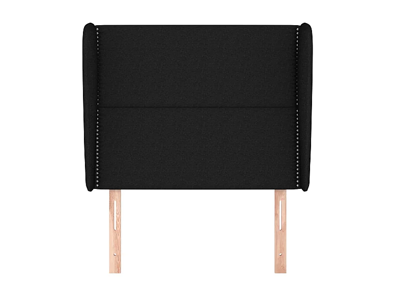 Tête de Lit | Panneau de tête pour lit Moderne avec oreilles Noir 83x23x118/128 cm Tissu