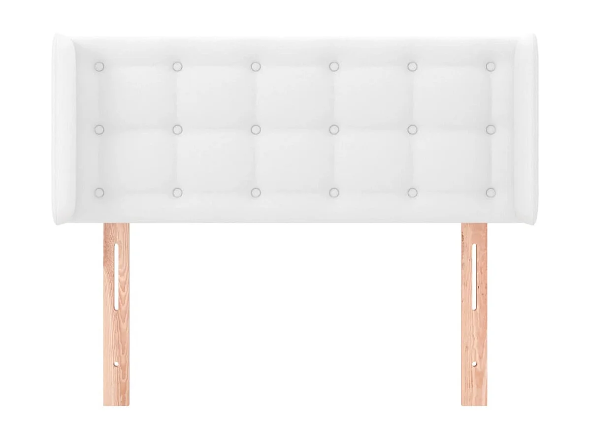 Mueble cabecero | Cabezal de cama | Cabecero de cuero sintético blanco 83x16x78/88 cm