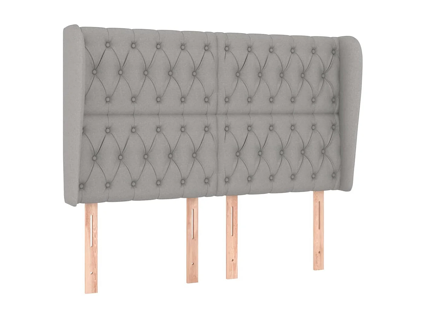 Tête de Lit | Panneau de tête pour lit Moderne avec oreilles Gris clair 147x23x118/128 cm Tissu