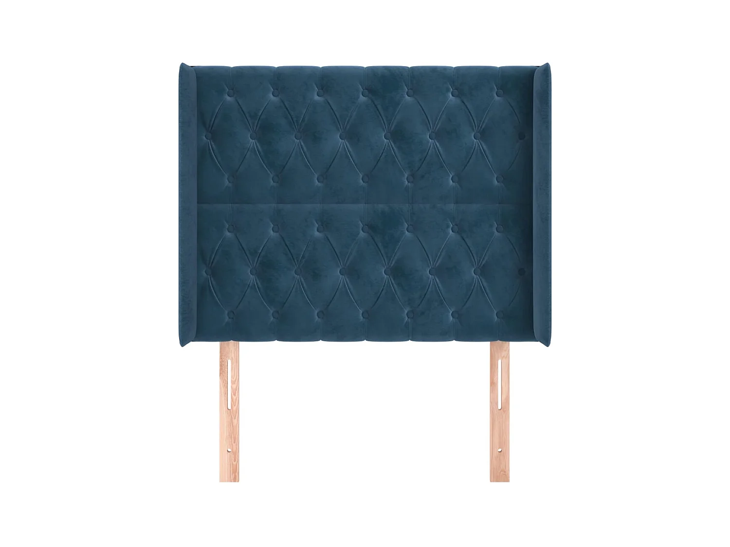 Tête de Lit | Panneau de tête pour lit Moderne avec oreilles Bleu foncé 103x16x118/128 cm Velours
