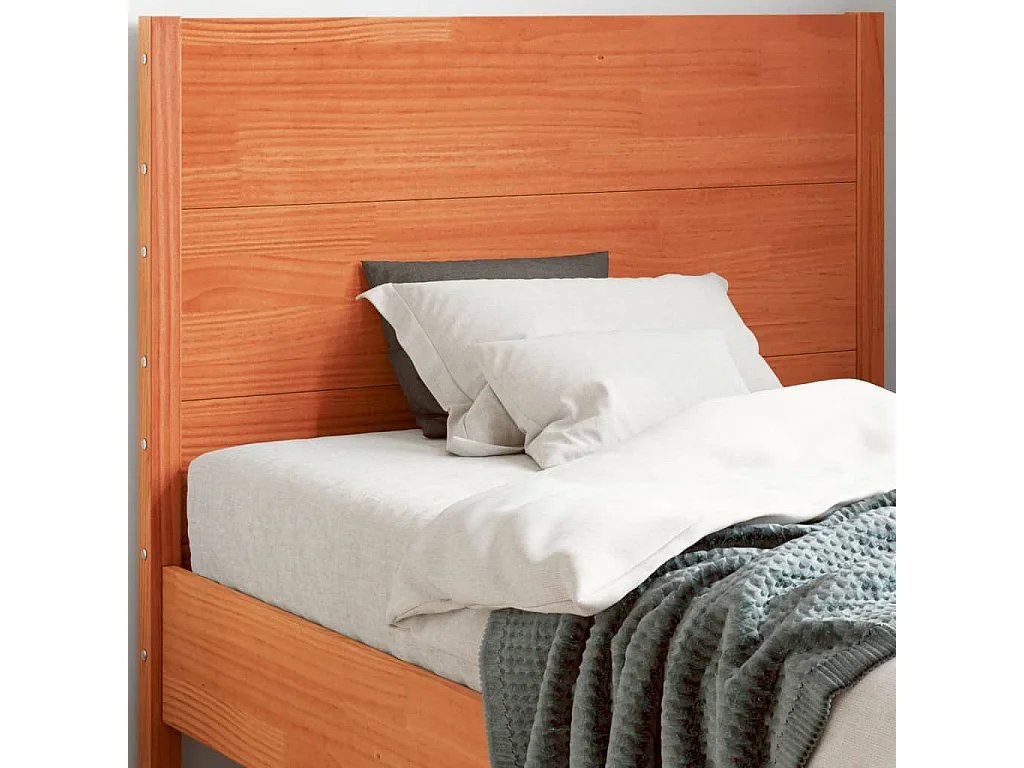 Tête de Lit | Panneau de tête pour lit Moderne cire marron 100 cm bois massif de pin