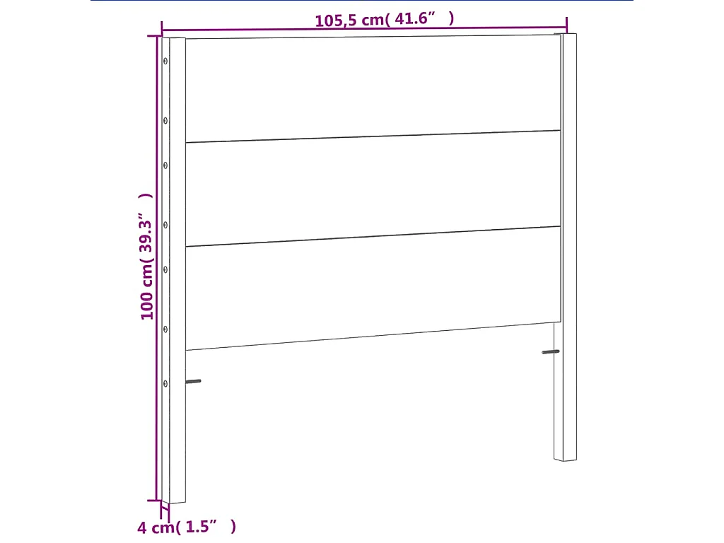 Tête de Lit | Panneau de tête pour lit Moderne cire marron 100 cm bois massif de pin