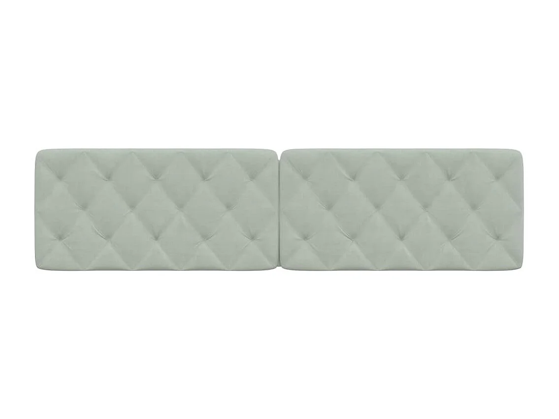 Tête de lit | Coussin de tête de lit | Tête de lit décoratif gris clair 200 cm velours