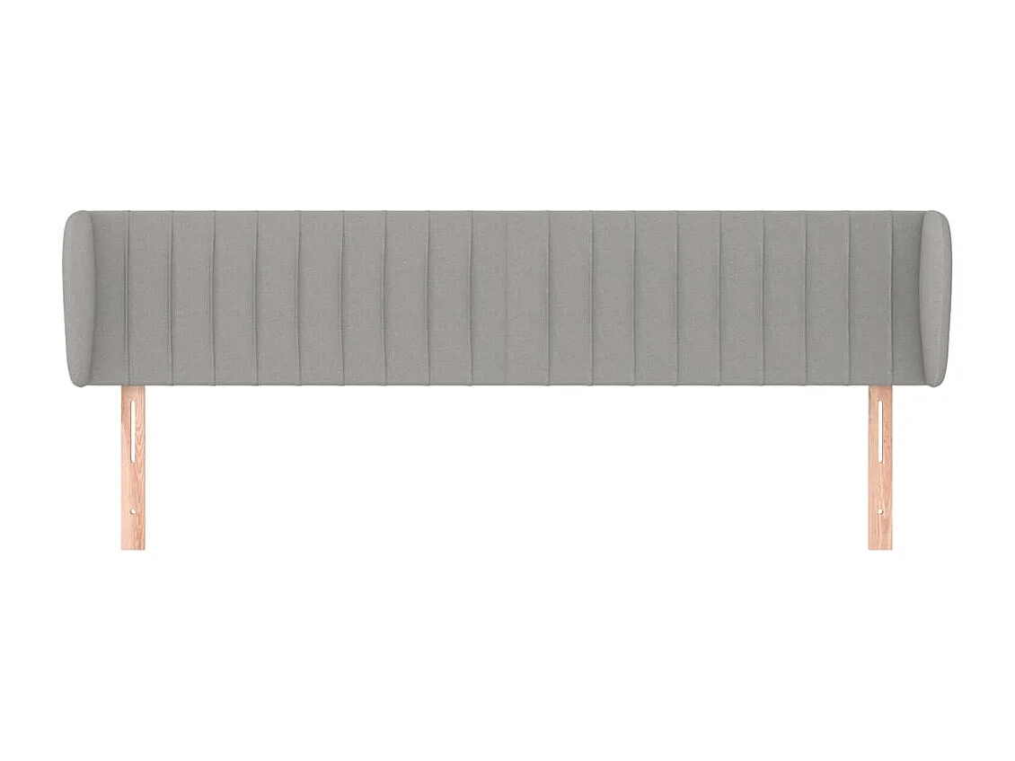 Tête de Lit | Panneau de tête pour lit Moderne avec oreilles Gris clair 203x23x78/88 cm Tissu