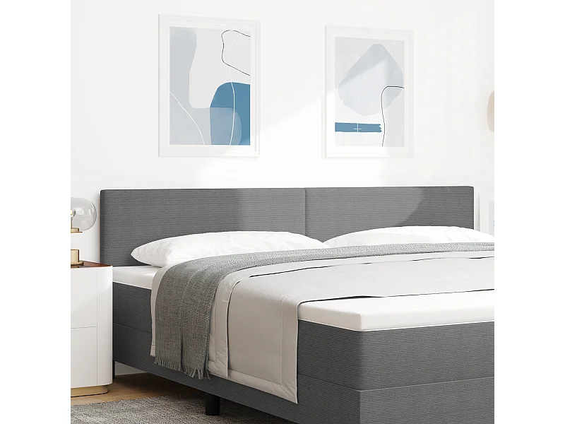 Tête de Lit | Panneau de tête pour lit Moderne LED avec des lumières à LED Gris clair 200 cm tissu