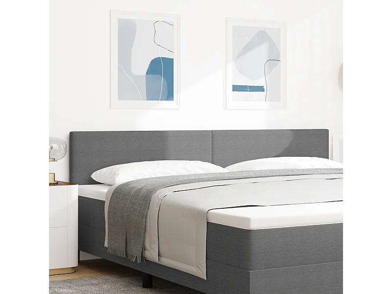 Tête de Lit | Panneau de tête pour lit Moderne LED avec des lumières à LED Gris clair 200 cm tissu