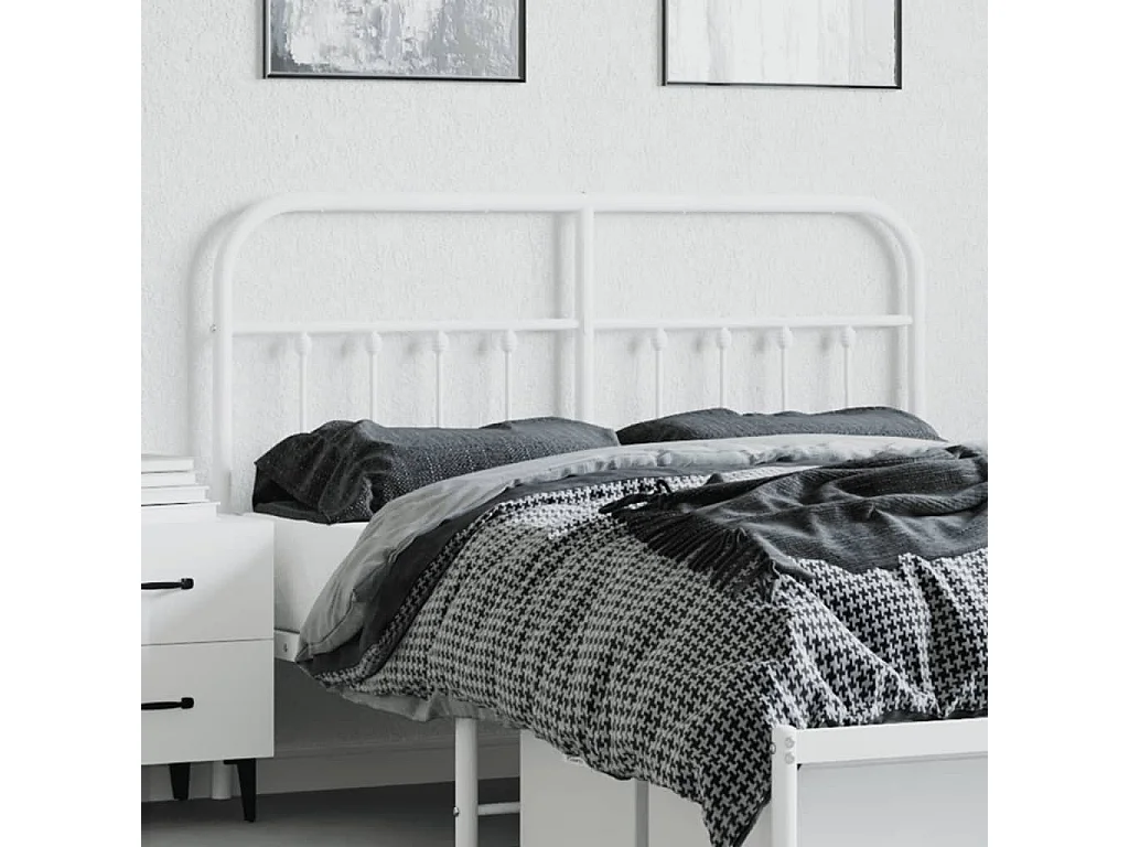 Tête de Lit | Panneau de tête pour lit Moderne métal blanc 140 cm