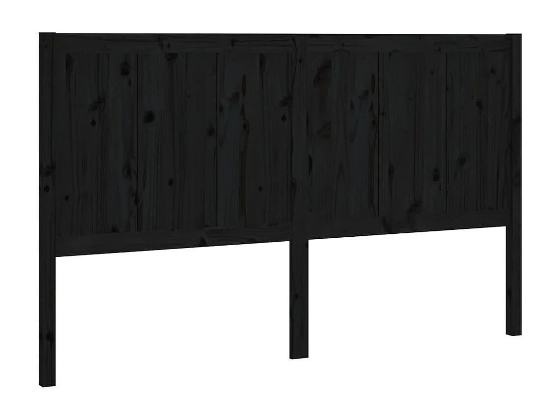 Cabecero de Cama | Cabezal de cama | Mueble de cabecero madera maciza de pino negro 205,5x4x100 cm