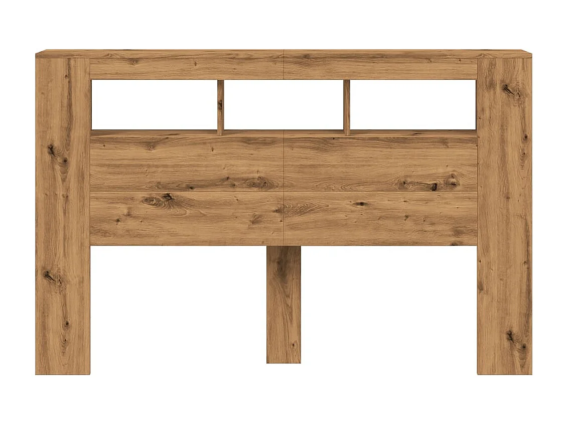Mueble cabecero | Cabecero | Cabezal de cama LED madera ingeniería roble artisan 160x18,5x103,5 cm