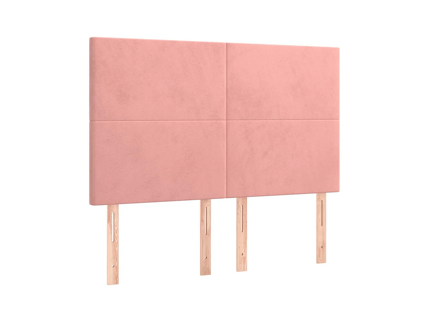 Cabecero | Cabezal de Cama | Mueble cabecero con luces LED terciopelo rosa 144x5x118/128 cm