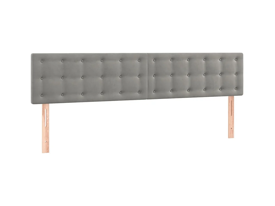 Tête de Lit | Panneau de tête pour lit Moderne à LED Gris clair 200x5x78/88 cm Velours