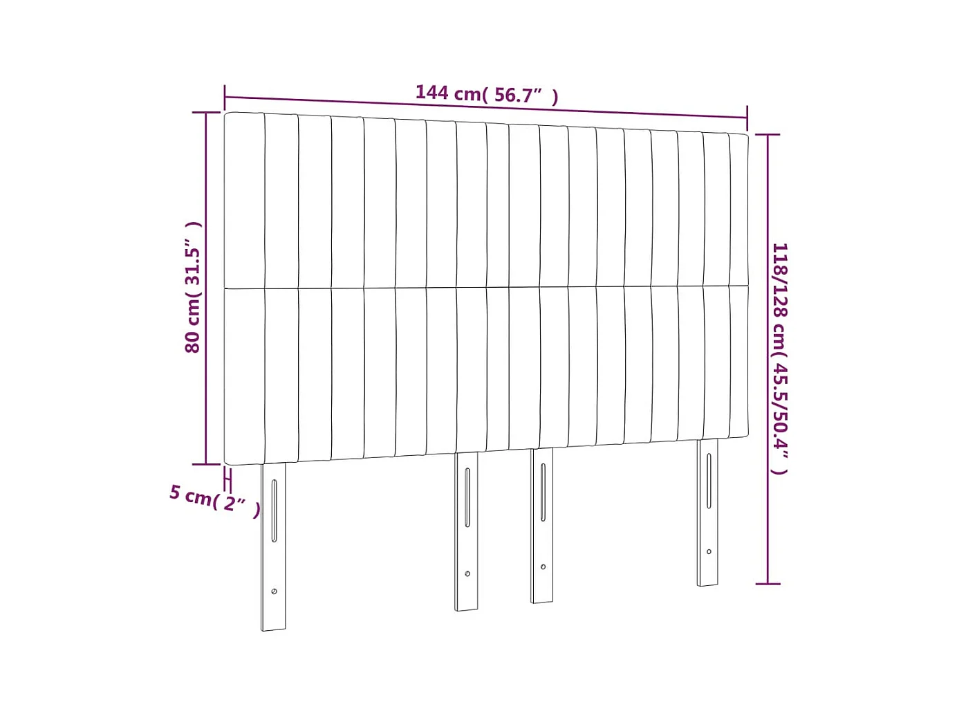 Têtes de lit | Panneaux de tête pour lit Moderne 4 pcs Marron foncé 72x5x78/88 cm Tissu
