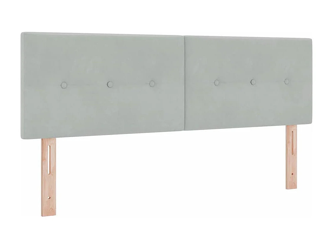 Tête de lit Montage mural | Panneau de tête pour lit Moderne  Gris clair 160 cm Velours