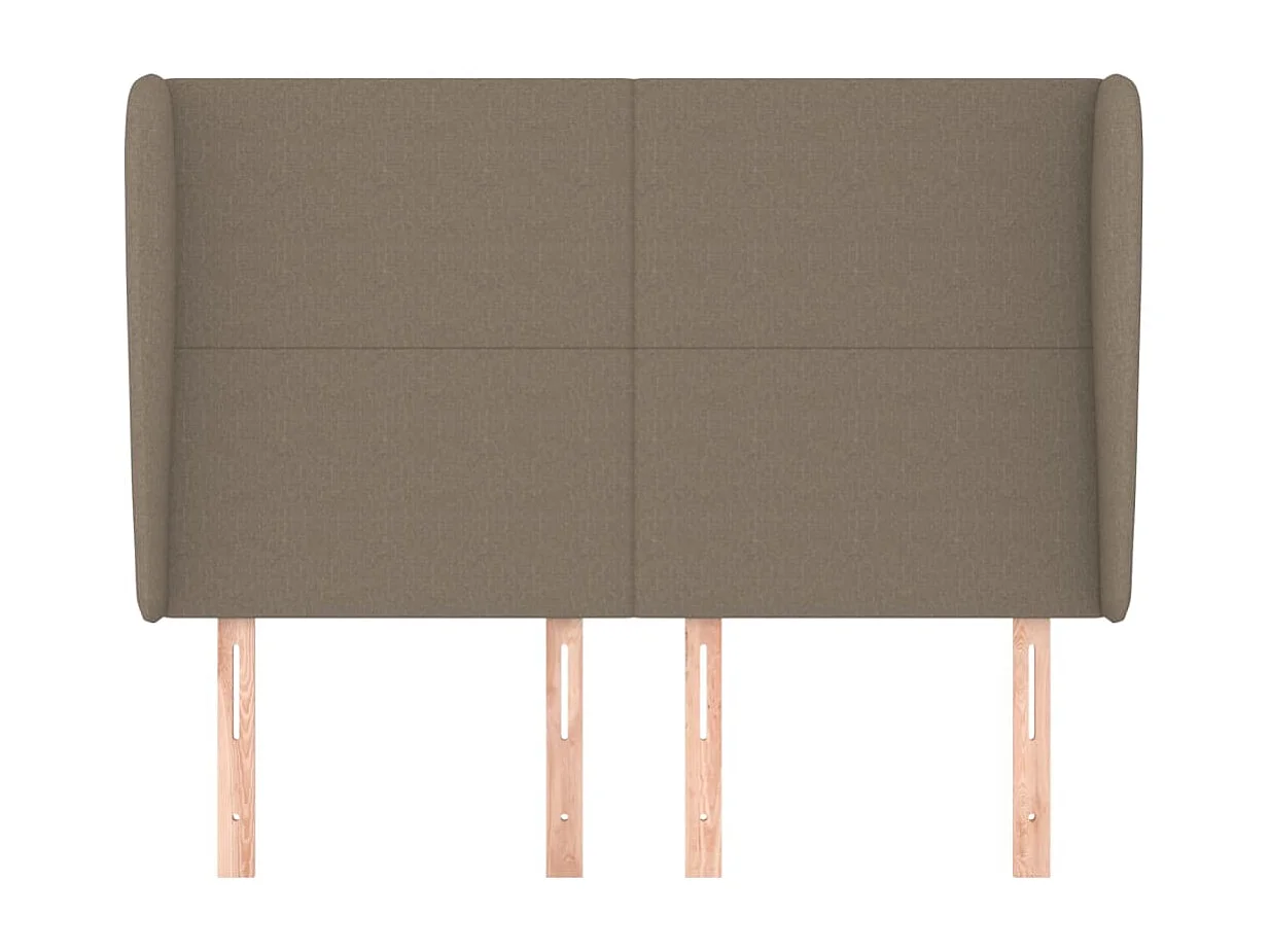 Tête de Lit | Panneau de tête pour lit Moderne avec oreilles Taupe 147x23x118/128 cm Tissu
