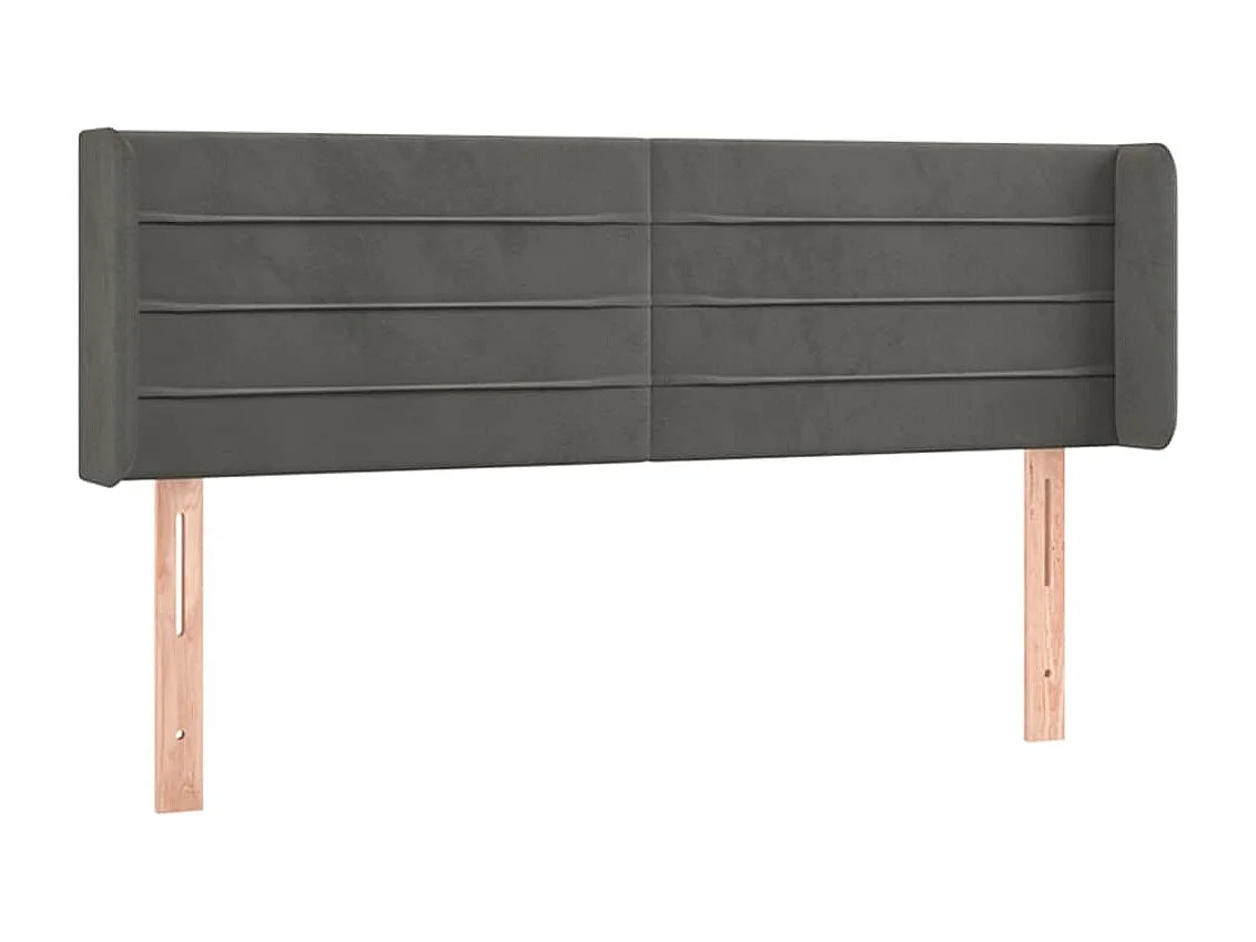 Hoofdbord | Hoofdeinde LED 147x16x78/88 cm fluweel donkergrijs